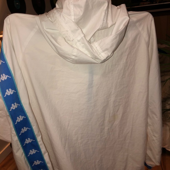 kappa blue and white 90s vintage jacket with hood - Picture 2 of 3
